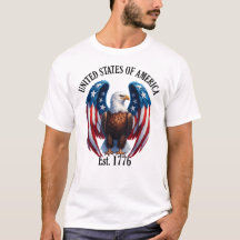 American Eagle with Flag Wings Est. 1776