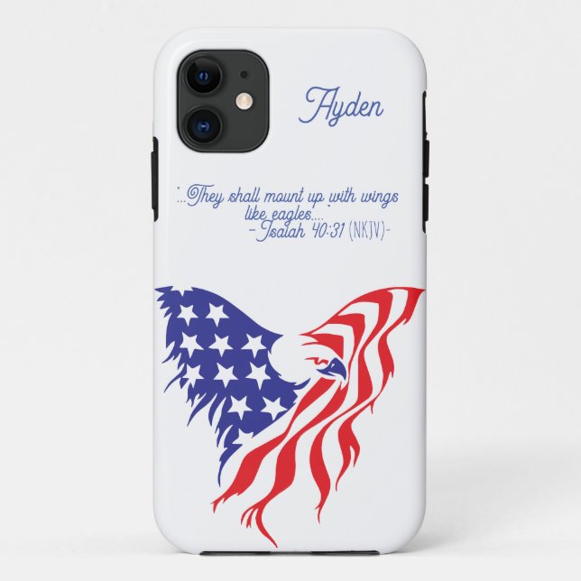 American Eagle with Isaiah 40:31 Customisable  Case-Mate iPhone Case (Back)
