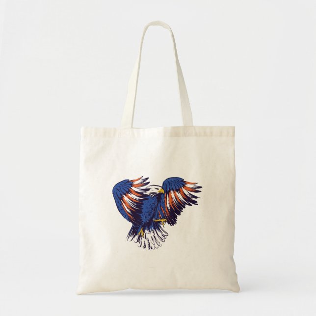American Eagle with USA Flag Colours Tote Bag (Front)