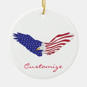 American Eagles Thunder_Cove Patriotic 4th of July Ceramic Tree Decoration
