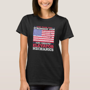 American Elevator Mechanic Usa Flag Union Worker T-Shirt