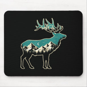 American Elk Lover Dad Retro Hunting Mouse Mat