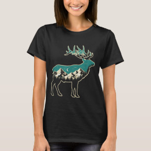 American Elk Lover Dad Retro Hunting  T-Shirt