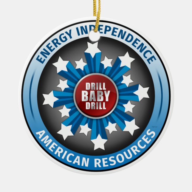 American Energy Independence Ceramic Tree Decoration (Front)