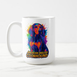 American English Coonhound Colourful Art Coffee Mug
