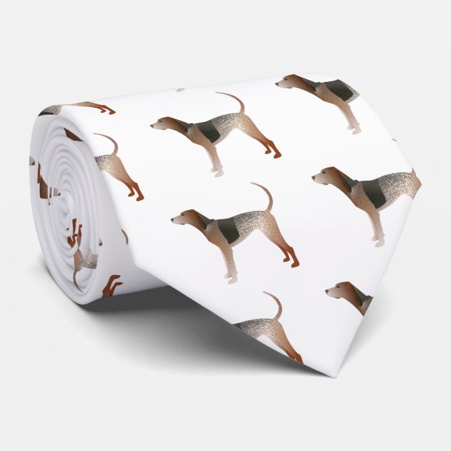 American English Coonhound Dog Silhouette Tie (Rolled)