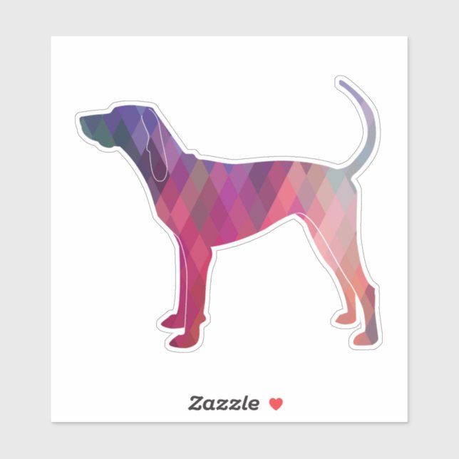 American English Coonhound Geometric Silhouette (Sheet)