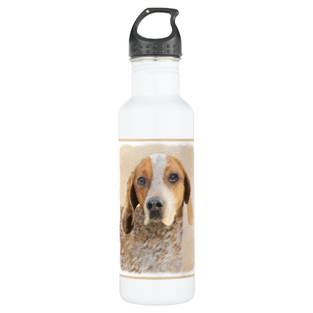 American English Coonhound Painting - Dog Art 710 Ml Water Bottle (Front)