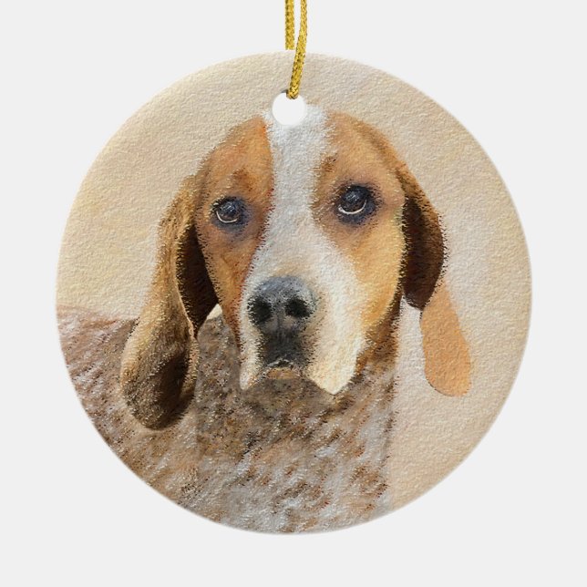 American English Coonhound Painting - Dog Art Ceramic Tree Decoration (Front)