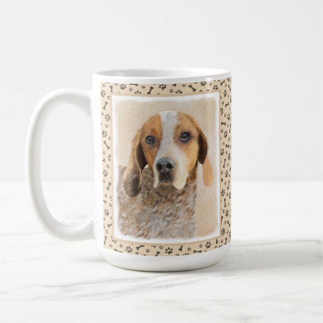 American English Coonhound Painting - Dog Art Coffee Mug (Left)
