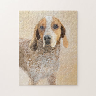 American English Coonhound Painting - Dog Art Jigsaw Puzzle