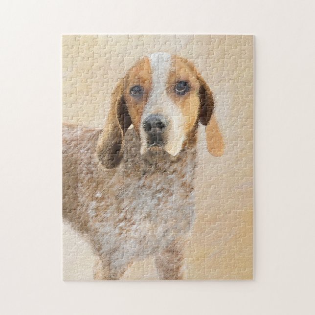 American English Coonhound Painting - Dog Art Jigsaw Puzzle (Vertical)