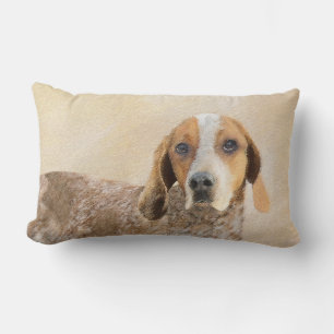 American English Coonhound Painting - Dog Art Lumbar Cushion