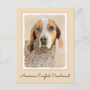 American English Coonhound Painting - Dog Art Postcard