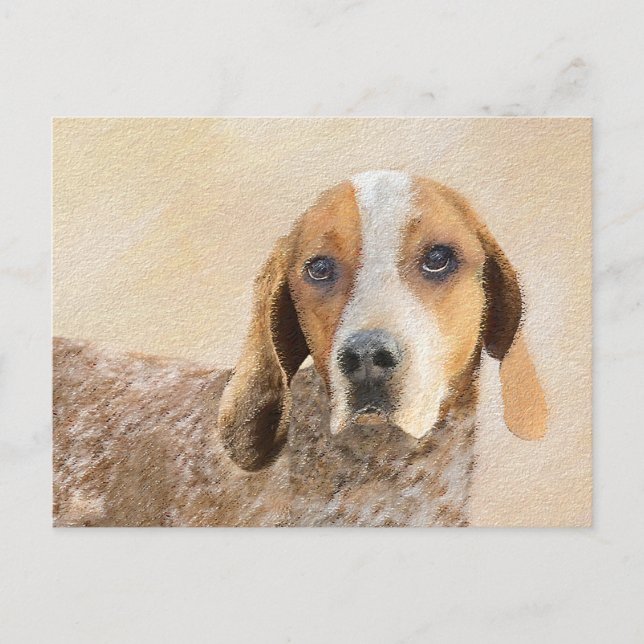 American English Coonhound Painting - Dog Art Postcard (Front)