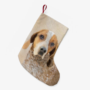 American English Coonhound Painting - Dog Art Small Christmas Stocking
