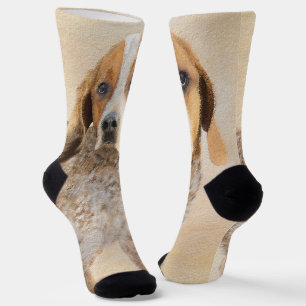 American English Coonhound Painting - Dog Art Socks