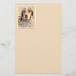 American English Coonhound Painting - Dog Art Stationery