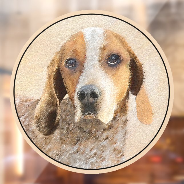 American English Coonhound Painting - Dog Art Window Cling (Sheet 2)