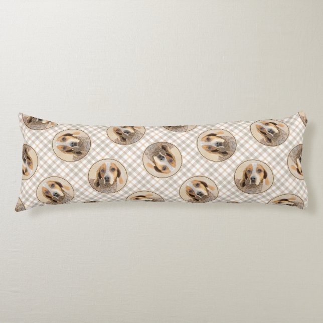 American English Coonhound Redtick Painting Dog Body Cushion (Front)