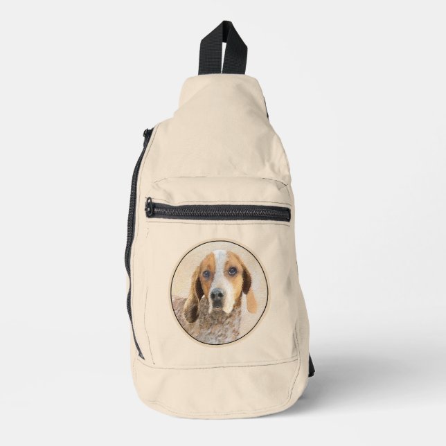 American English Coonhound Redtick Painting Dog Sling Bag (Front)