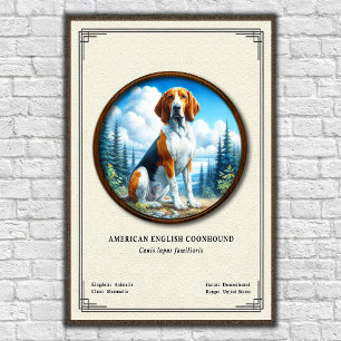 American English Coonhound Zoology Series Poster