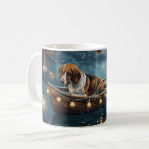 American English Foxhound Christmas Festive Voyage Coffee Mug