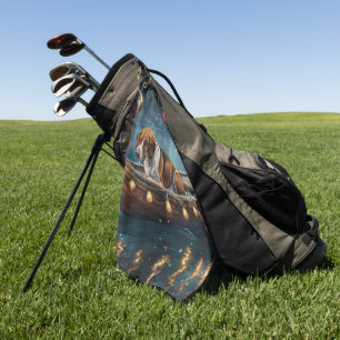 American English Foxhound Christmas Festive Voyage Golf Towel