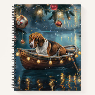 American English Foxhound Christmas Festive Voyage Notebook