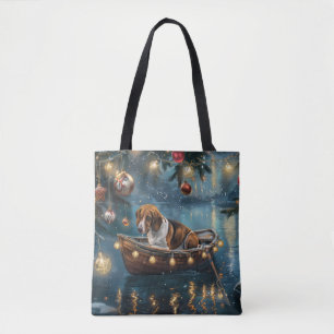 American English Foxhound Christmas Festive Voyage Tote Bag