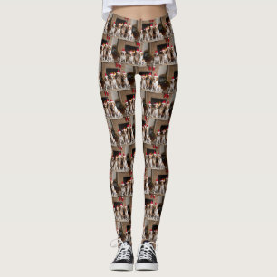 American English Foxhound Fireplace Christmas Leggings