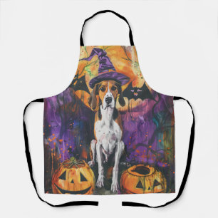 American English Foxhound Halloween Pumpkin  Apron