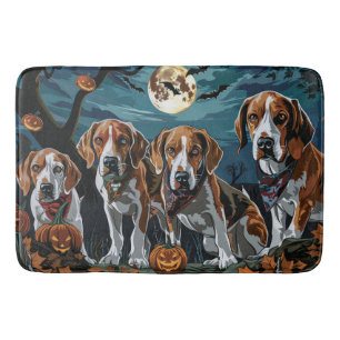American English Foxhound Halloween Spooky  Bath Mat