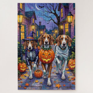 American English Foxhound In Halloween Costumes Jigsaw Puzzle