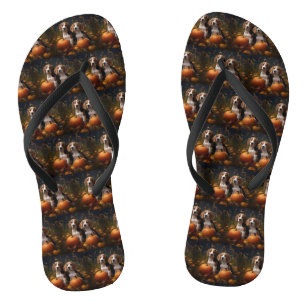American English Foxhound Puppy Autumn Delight Flip Flops