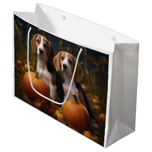 American English Foxhound Puppy Autumn Delight Large Gift Bag