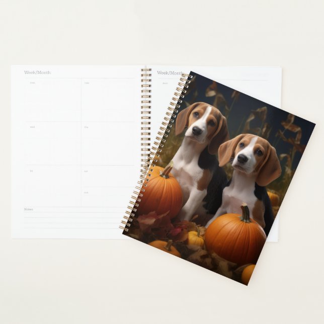 American English Foxhound Puppy Autumn Delight Planner (Display)