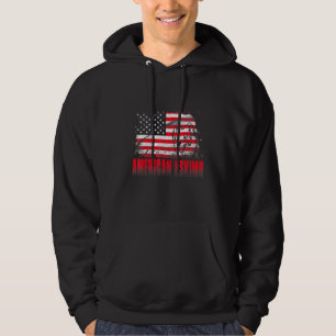 American Eskimo American Flag Dog Dad Dog Mom Hoodie