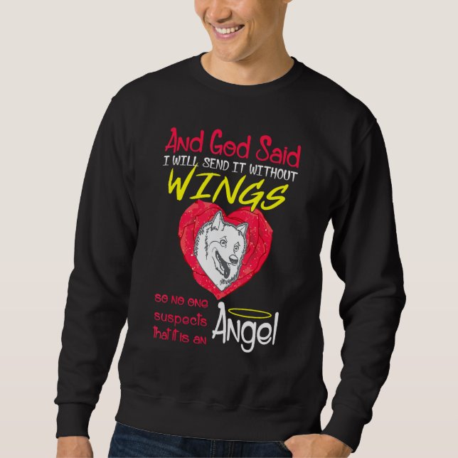 American Eskimo Angel Without Wings Pet Sweatshirt (Front)