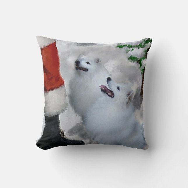 American Eskimo Christmas Cushion (Front)