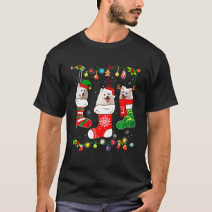 American Eskimo Christmas Lights Funny Puppy Xmas T-Shirt
