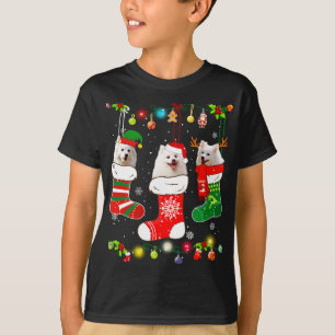 American Eskimo Christmas Lights Funny Puppy Xmas T-Shirt
