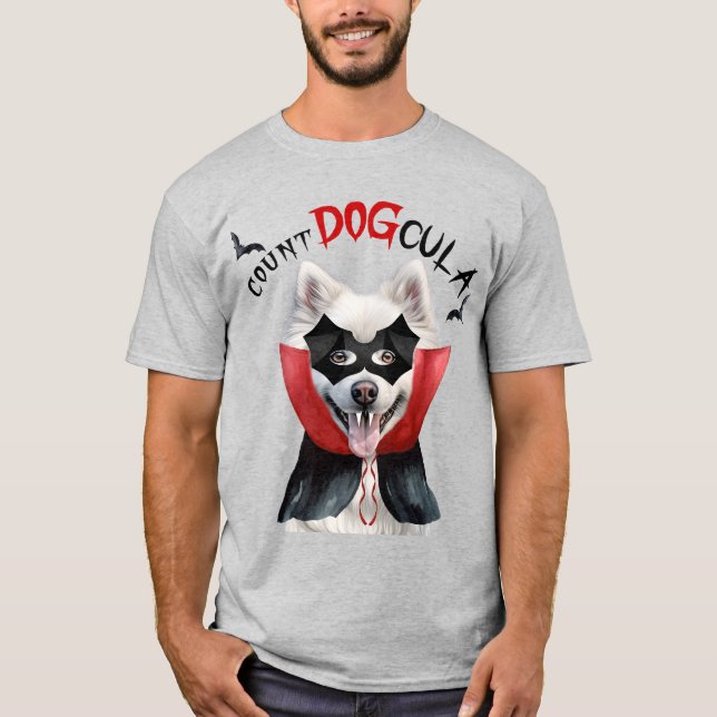 American Eskimo Count DOGcula Funny Dog Lover T-Shirt (Front)