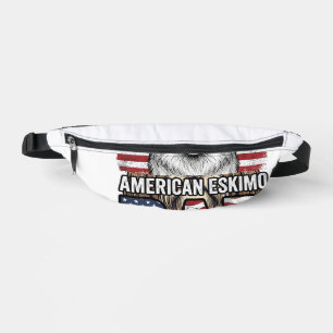 American Eskimo Dad Patriotic Vintage Dog Bum Bags