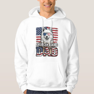 American Eskimo Dad Patriotic Vintage Dog Hoodie