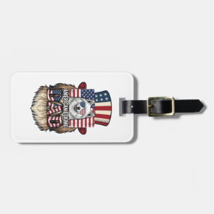 American Eskimo Dad Patriotic Vintage Dog Luggage Tag