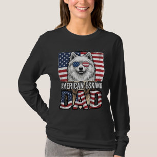 American Eskimo Dad Patriotic Vintage Dog T-Shirt