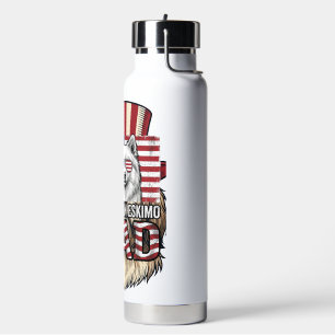 American Eskimo Dad Patriotic Vintage Dog Water Bottle
