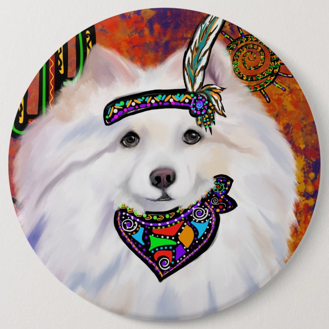 American Eskimo Dog  6 Cm Round Badge (Front)