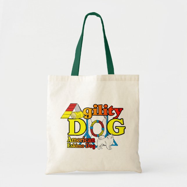 American Eskimo Dog Agility Gifts Tote Bag (Front)